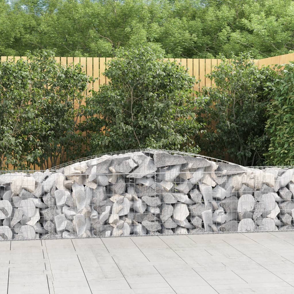 vidaXL Cestas de gaviones 5 uds forma de arco hierro 400x50x60/80 cm
