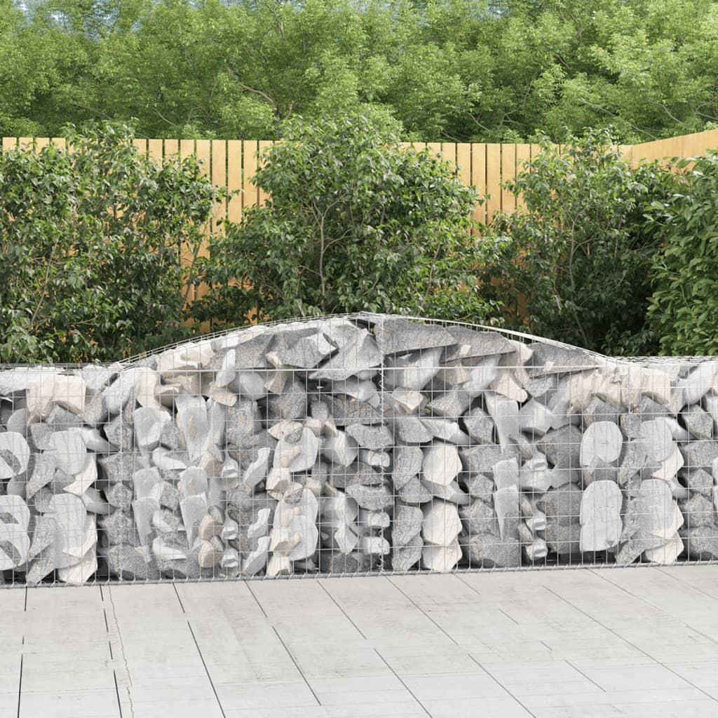 vidaXL Cestas de gaviones 4 uds forma de arco hierro 400x50x80/100 cm