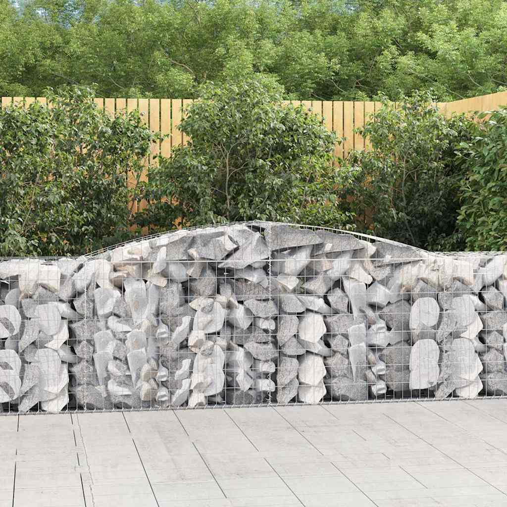 vidaXL Cestas de gaviones 15 uds forma de arco hierro 400x50x80/100 cm