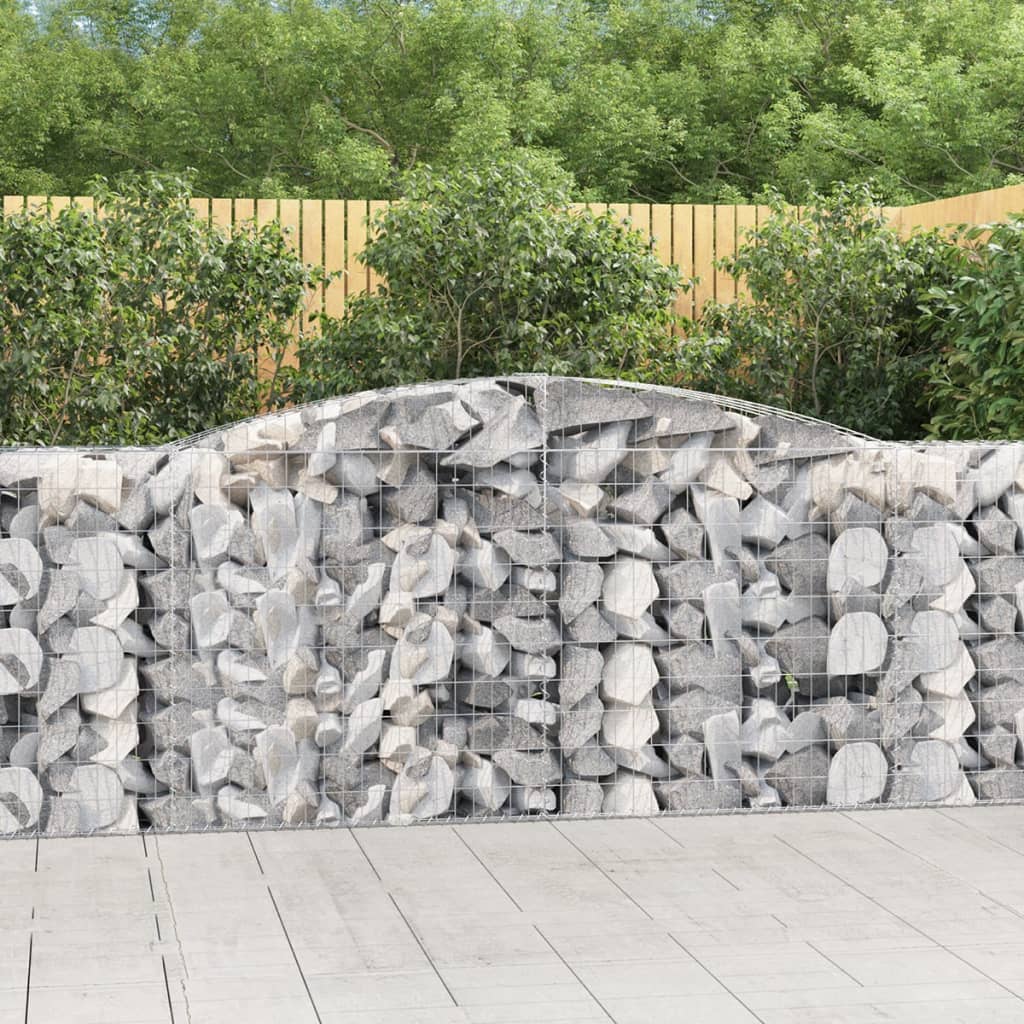 vidaXL Cestas de gaviones 25 uds forma de arco hierro 400x50x100/120cm