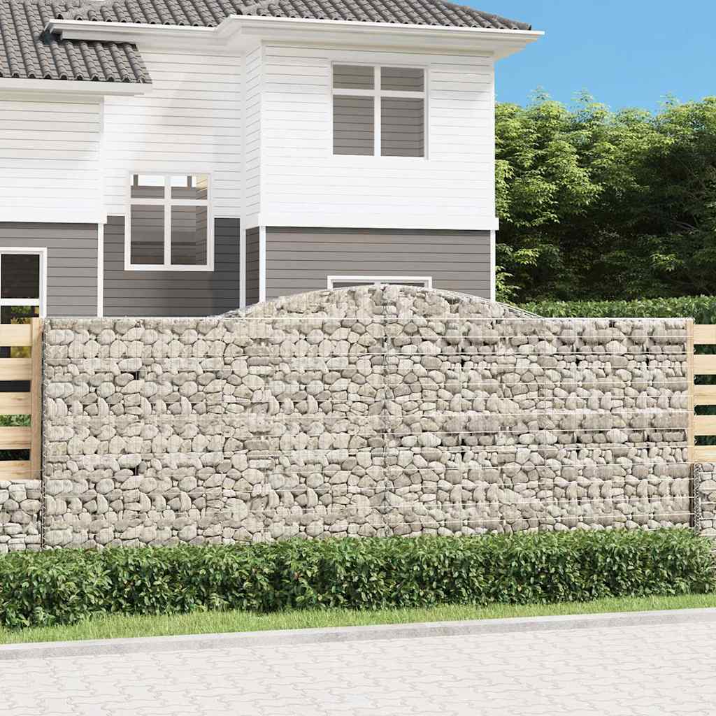 vidaXL Cestas de gaviones 25 uds forma de arco hierro 400x50x160/180cm
