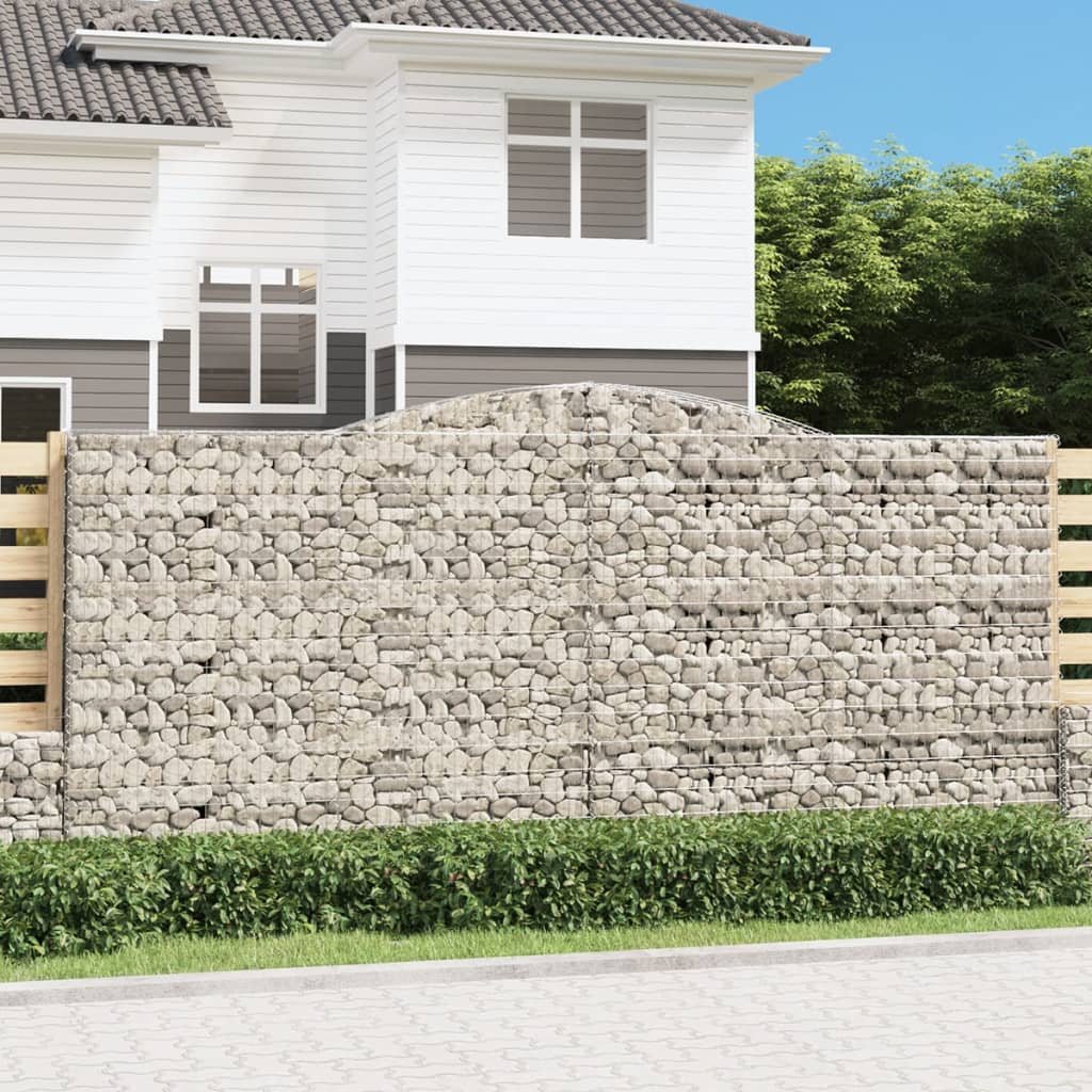 vidaXL Cestas de gaviones 7 uds forma de arco hierro 400x50x180/200 cm