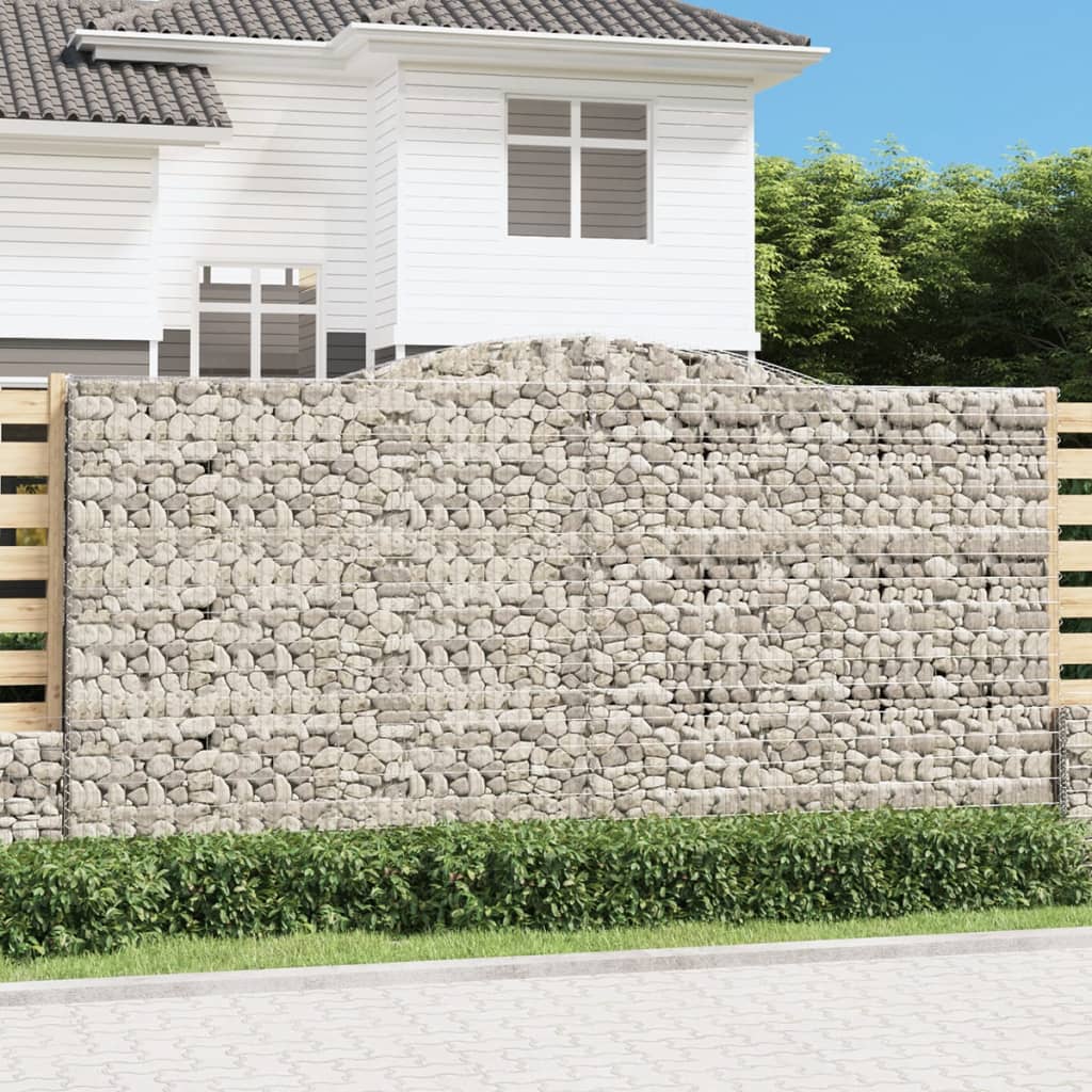 vidaXL Cestas de gaviones 15 uds forma de arco hierro 400x50x200/220cm