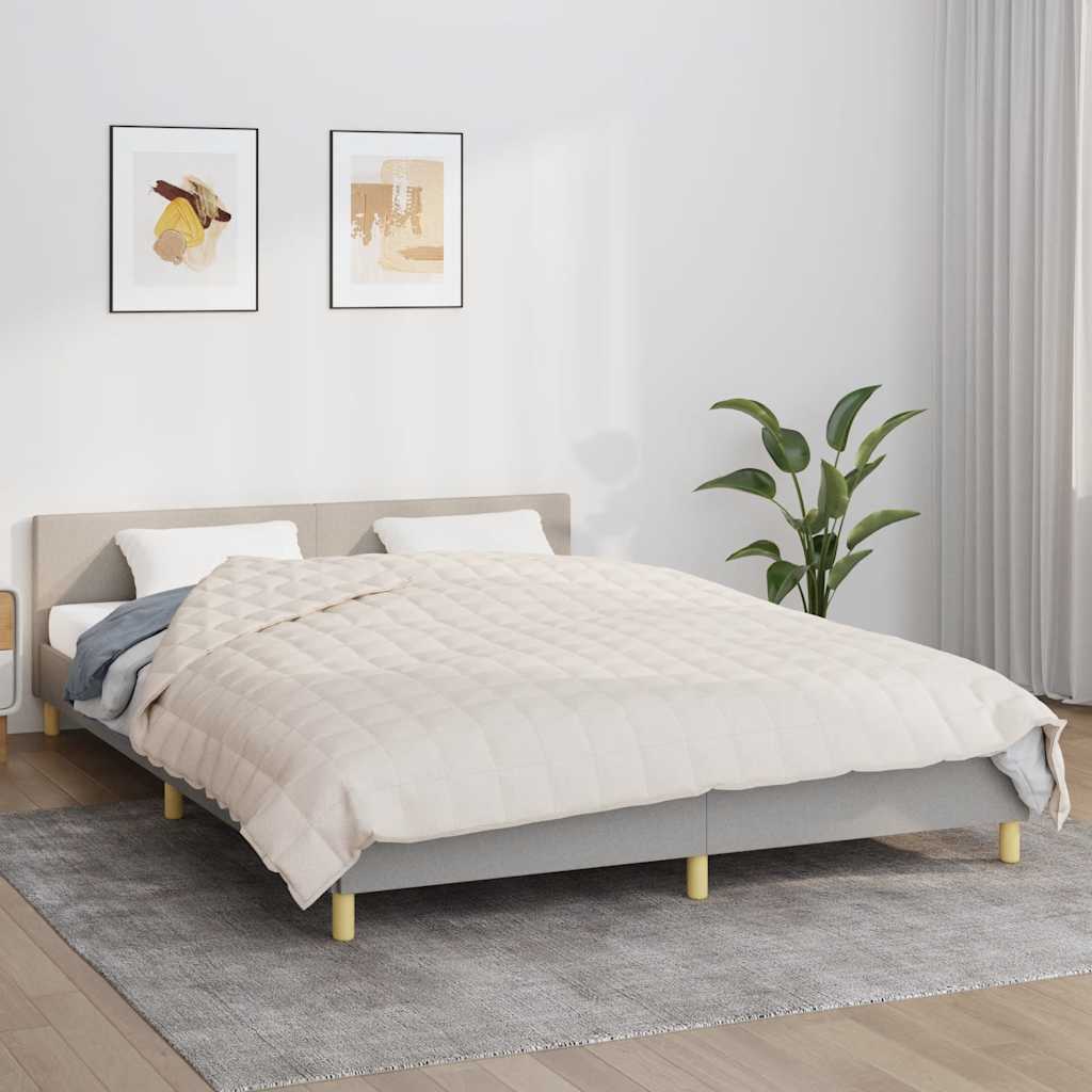 vidaXL Manta con peso tela color crema claro 200x200 cm 9 kg