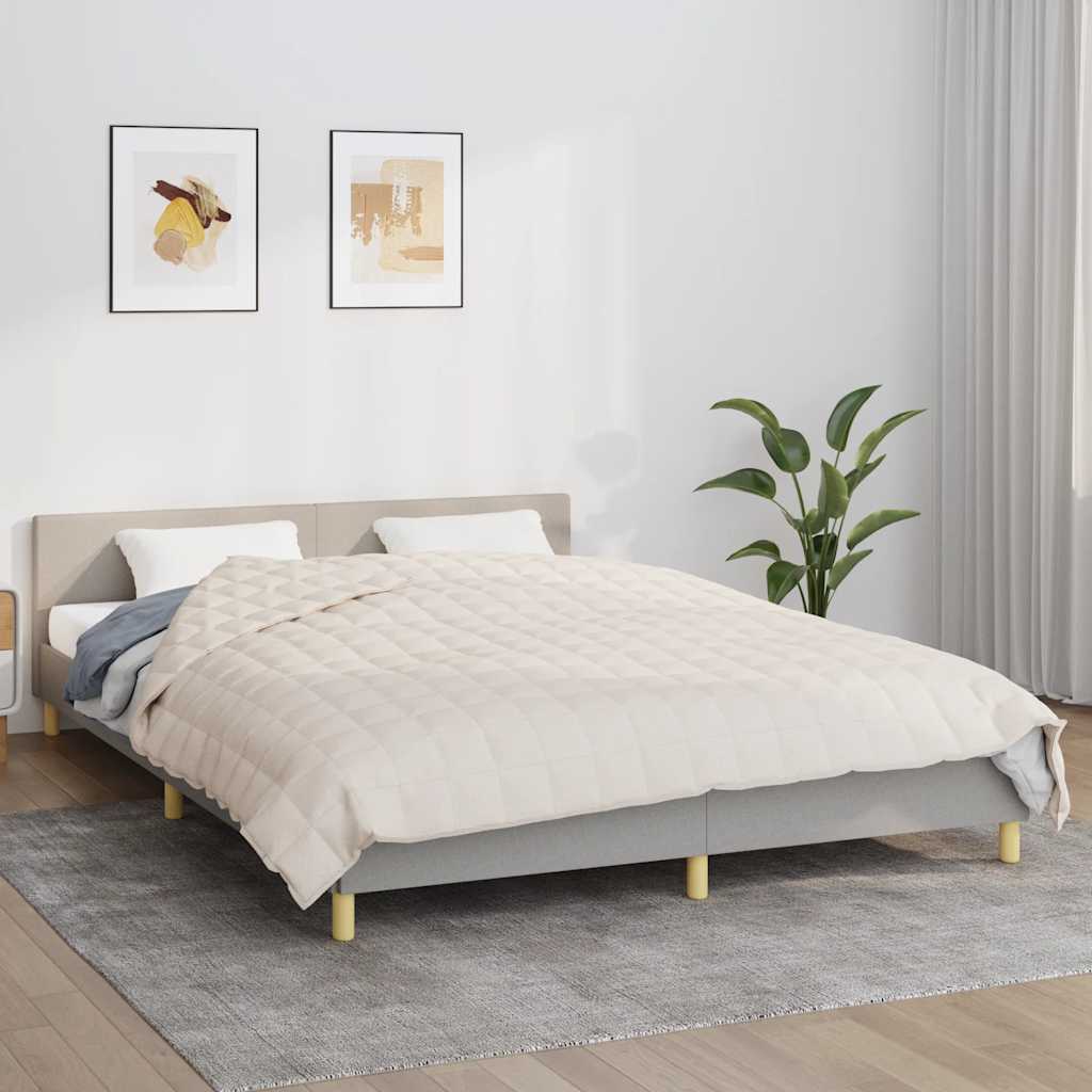 vidaXL Manta con peso tela color crema claro 200x225 cm 9 kg