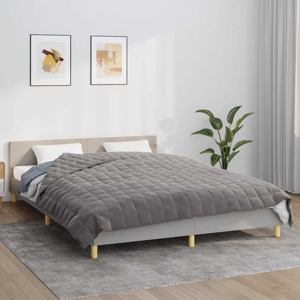 vidaXL Manta con peso tela gris 200x225 cm 13 kg