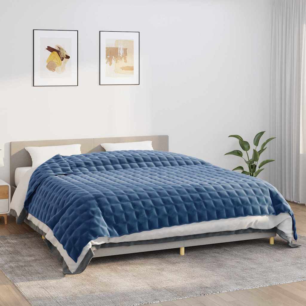 vidaXL Manta con peso tela azul 235x290 cm 15 kg