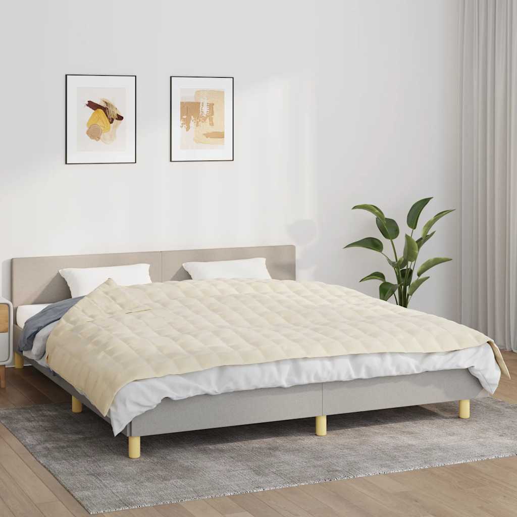 vidaXL Manta con peso tela color crema claro 155x220 cm 11 kg