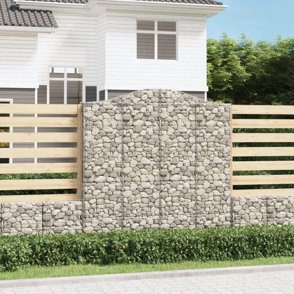 vidaXL Cesta gaviones forma arco hierro galvanizado 200x30x200/220 cm