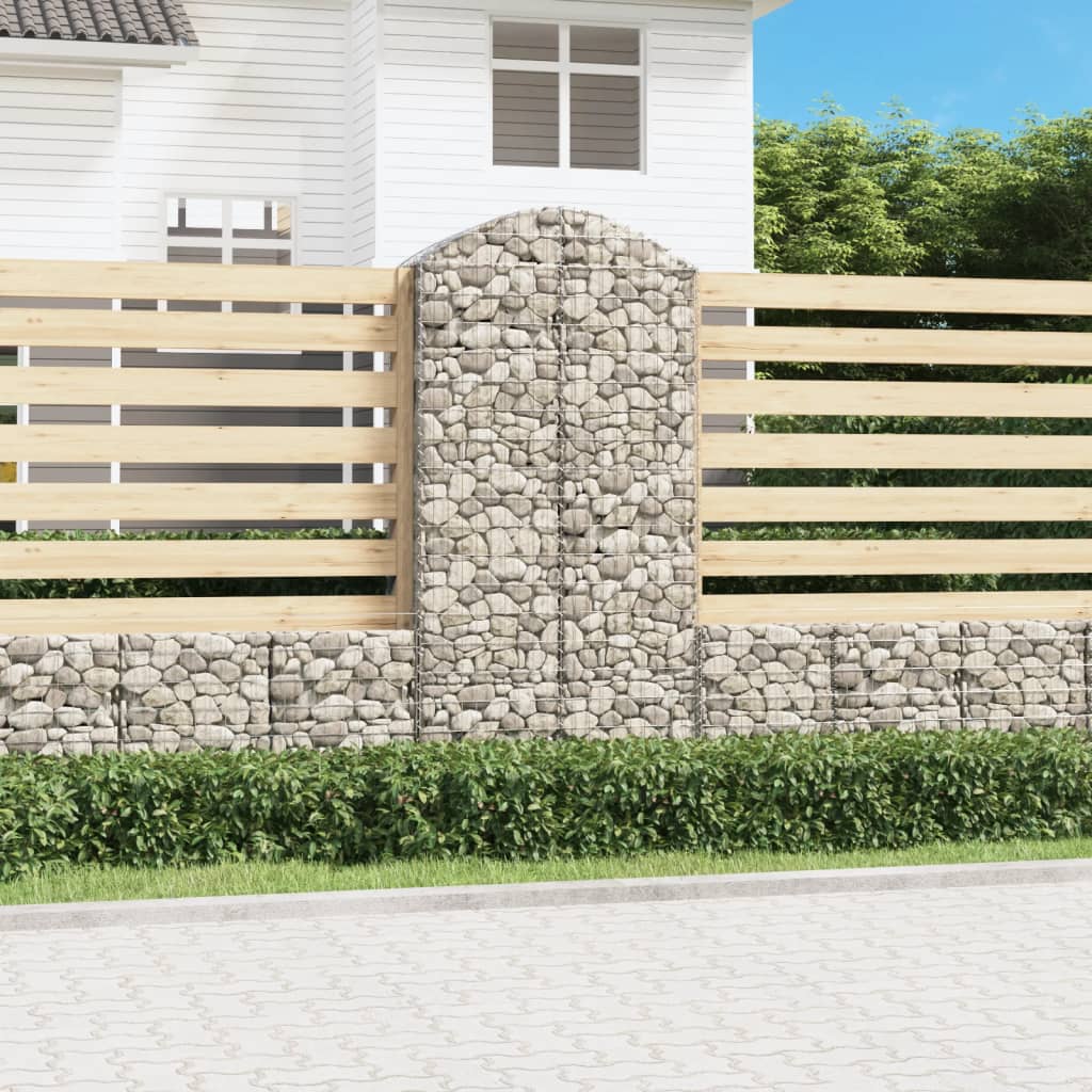 vidaXL Cesta gaviones forma arco hierro galvanizado 100x50x200/220 cm