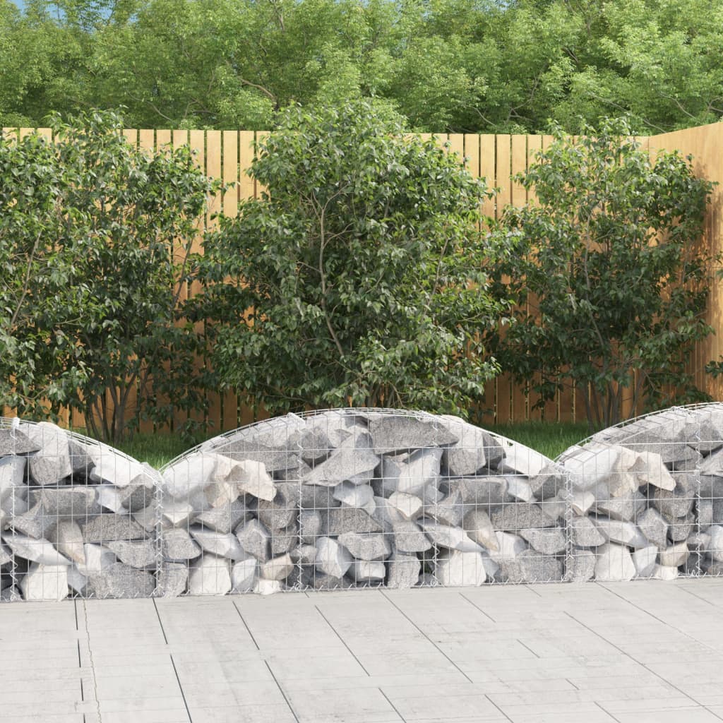 vidaXL Cesta de gaviones forma arco hierro galvanizado 150x30x40/60 cm