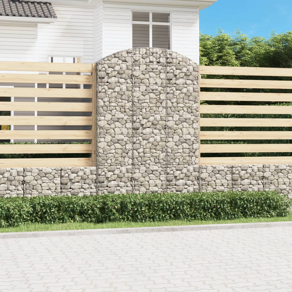 vidaXL Cesta gaviones forma arco hierro galvanizado 150x50x220/240 cm
