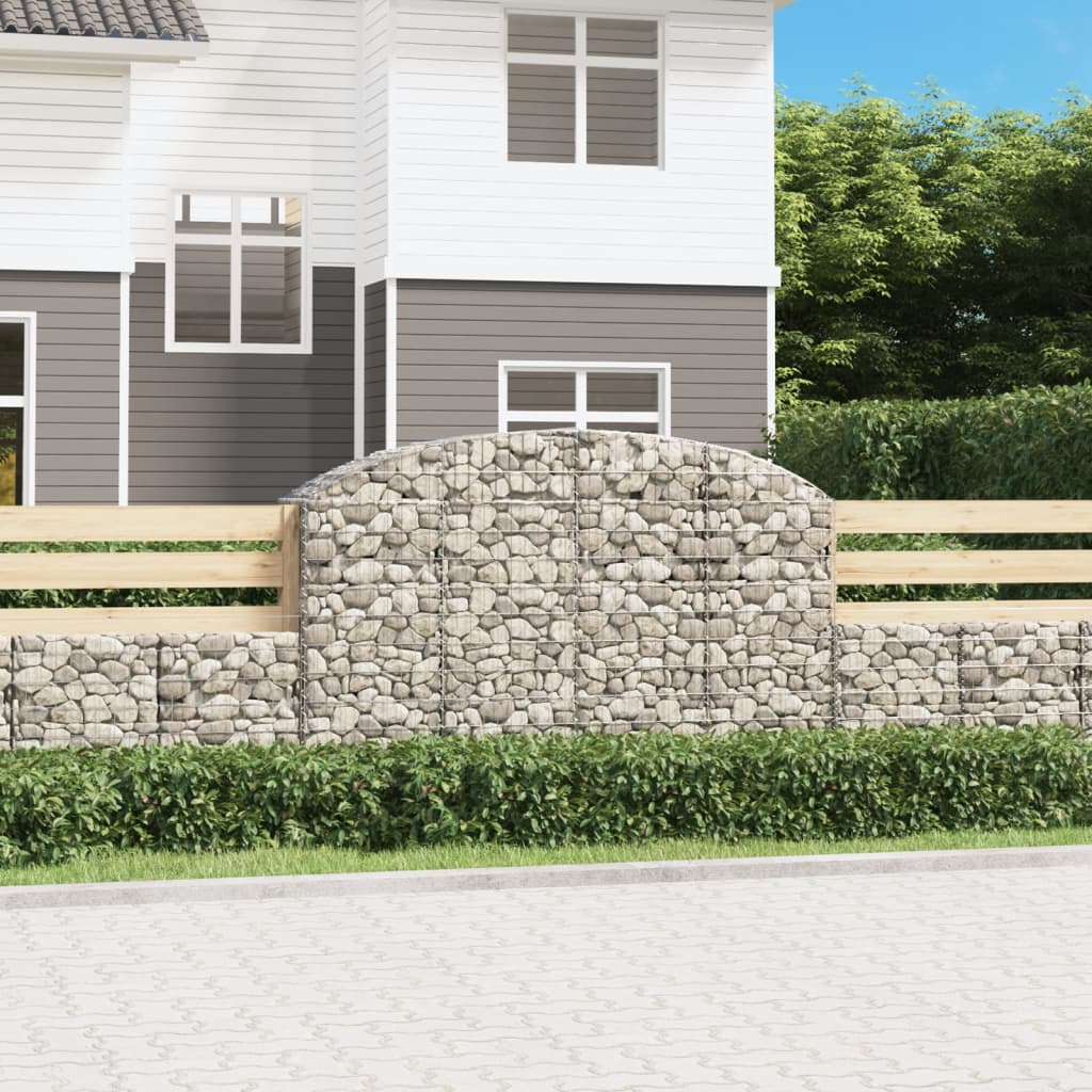 vidaXL Cesta gaviones forma arco hierro galvanizado 200x50x120/140 cm