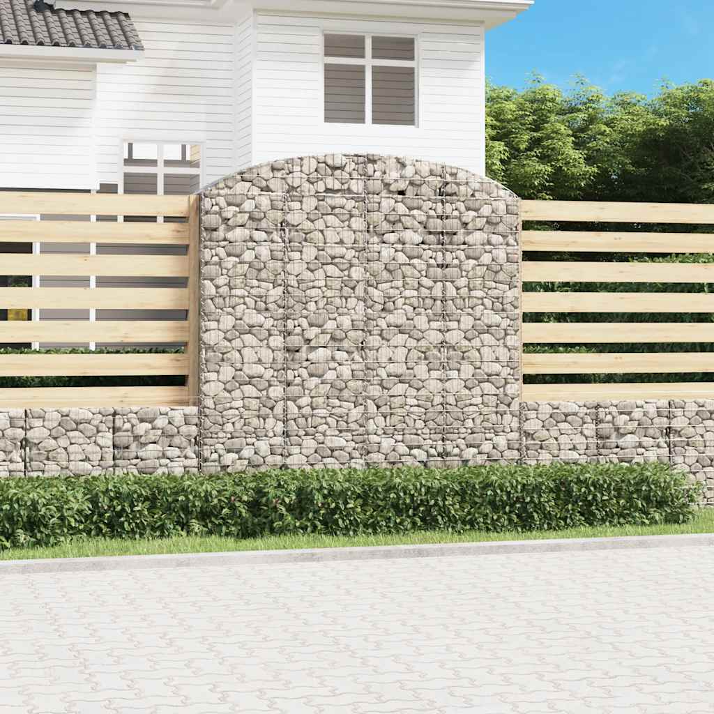 vidaXL Cesta gaviones forma arco hierro galvanizado 200x50x200/220 cm