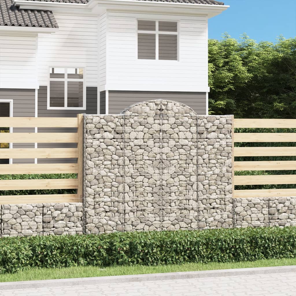 vidaXL Cesta gaviones forma arco hierro galvanizado 200x30x180/200 cm
