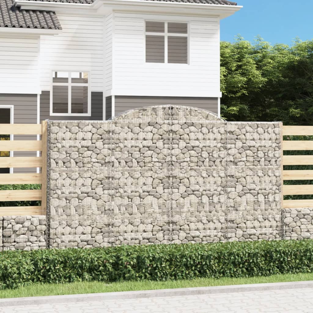 vidaXL Cesta gaviones forma arco hierro galvanizado 300x50x180/200 cm