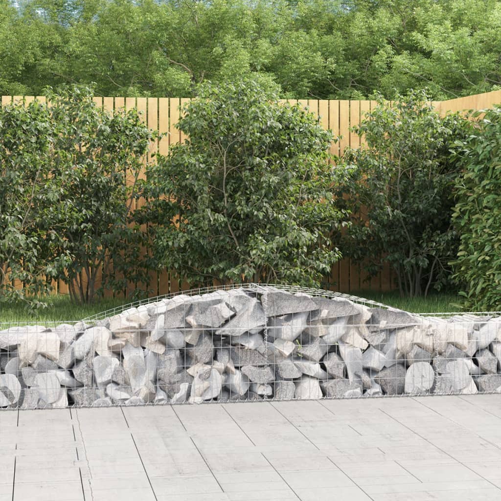 vidaXL Cesta de gaviones forma arco hierro galvanizado 400x50x40/60 cm