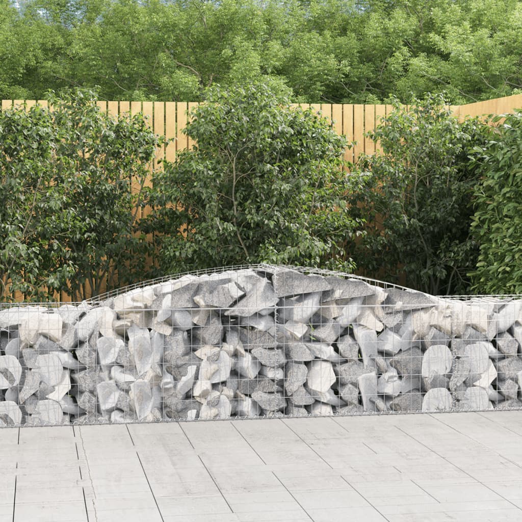 vidaXL Cesta de gaviones forma arco hierro galvanizado 400x50x60/80 cm