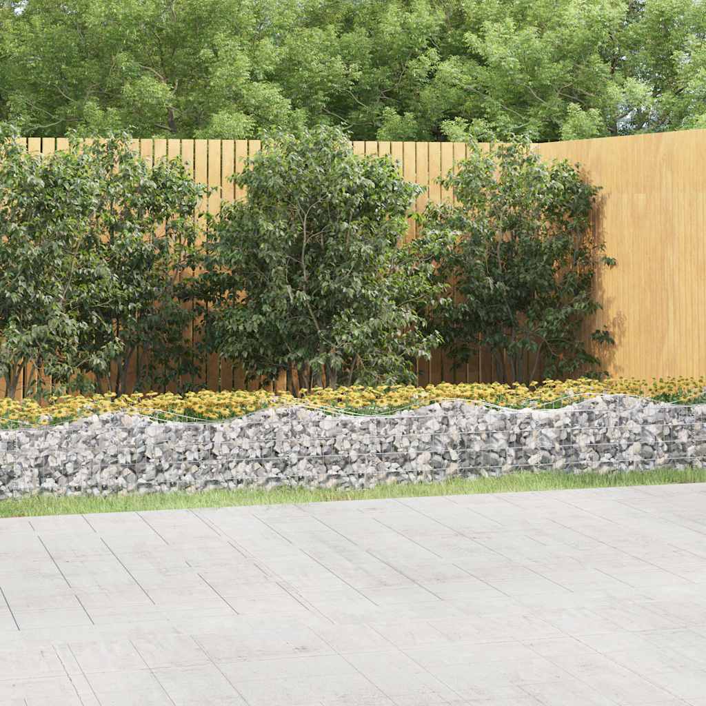 vidaXL Arriate de gaviones forma arco hierro galvanizado 800x50x50 cm