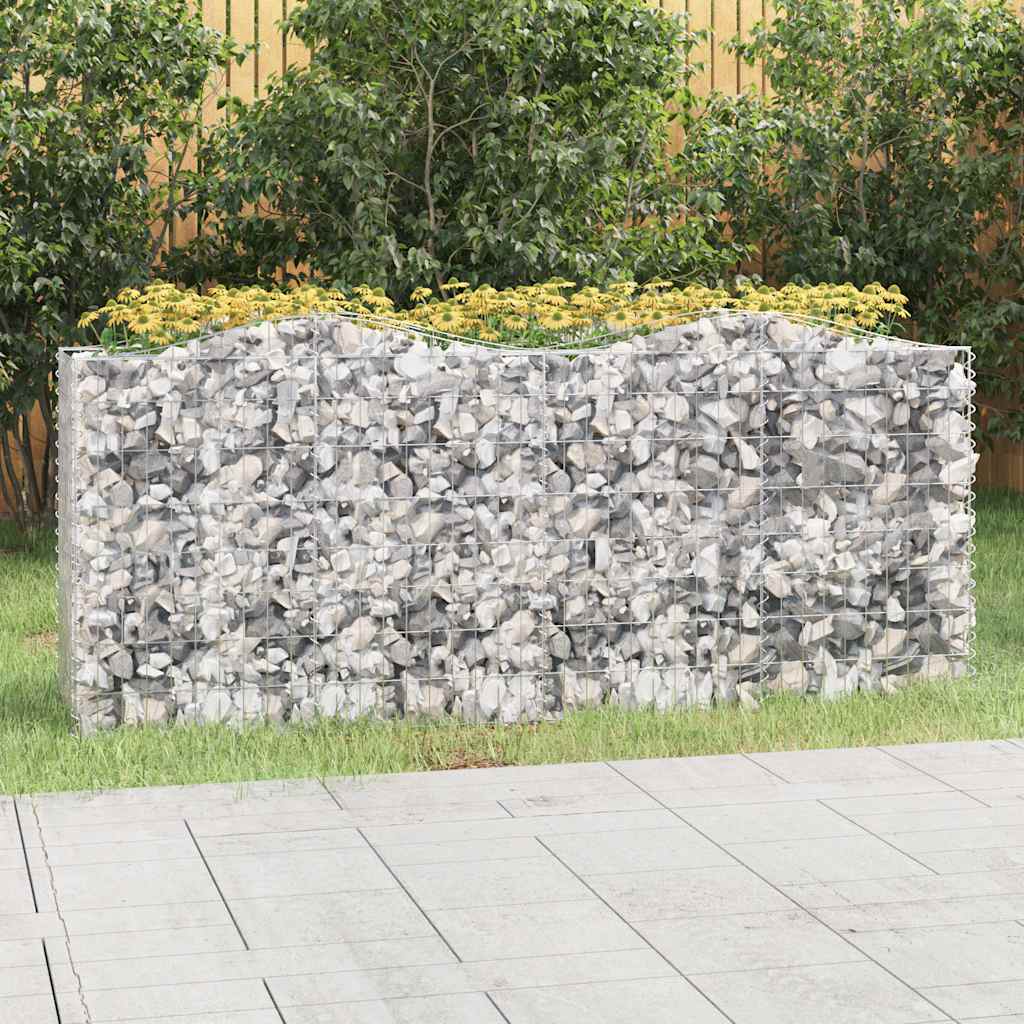 vidaXL Arriate de gaviones forma arco hierro galvanizado 200x50x100cm