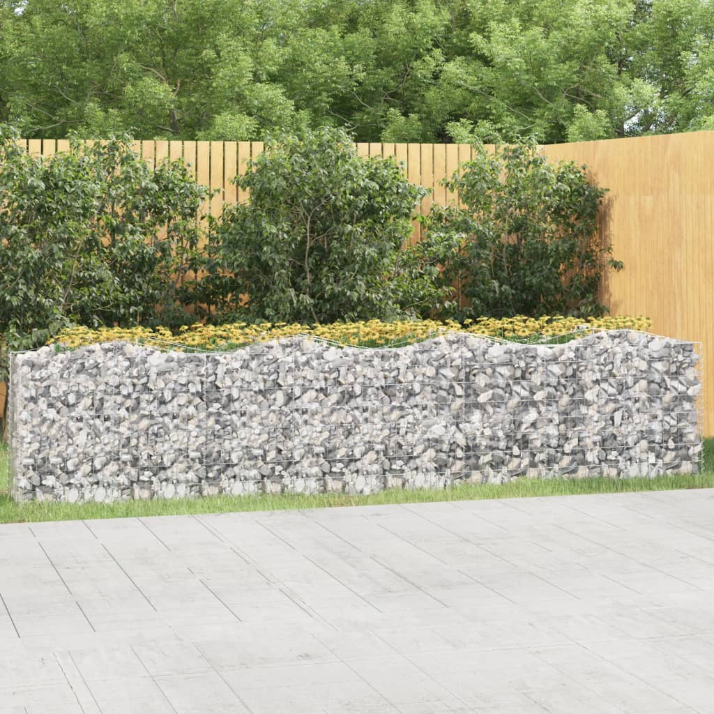 vidaXL Arriate de gaviones forma arco hierro galvanizado 400x50x100cm