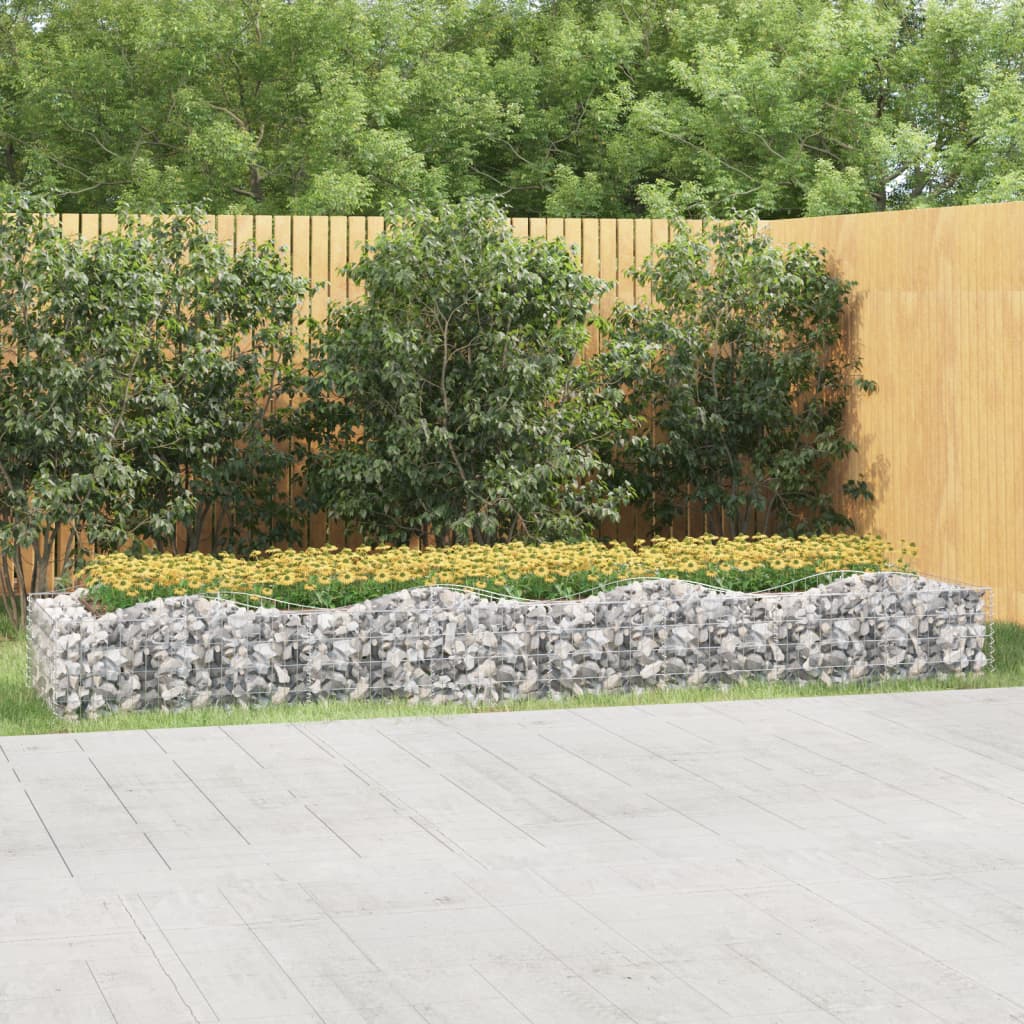 vidaXL Arriate de gaviones forma arco hierro galvanizado 400x100x50 cm