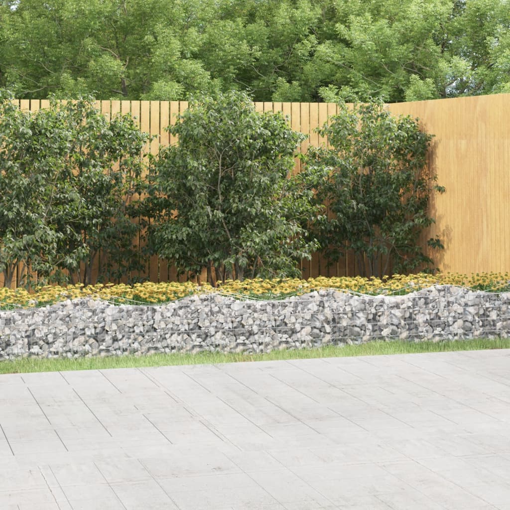 vidaXL Arriate de gaviones forma arco hierro galvanizado 600x100x50 cm
