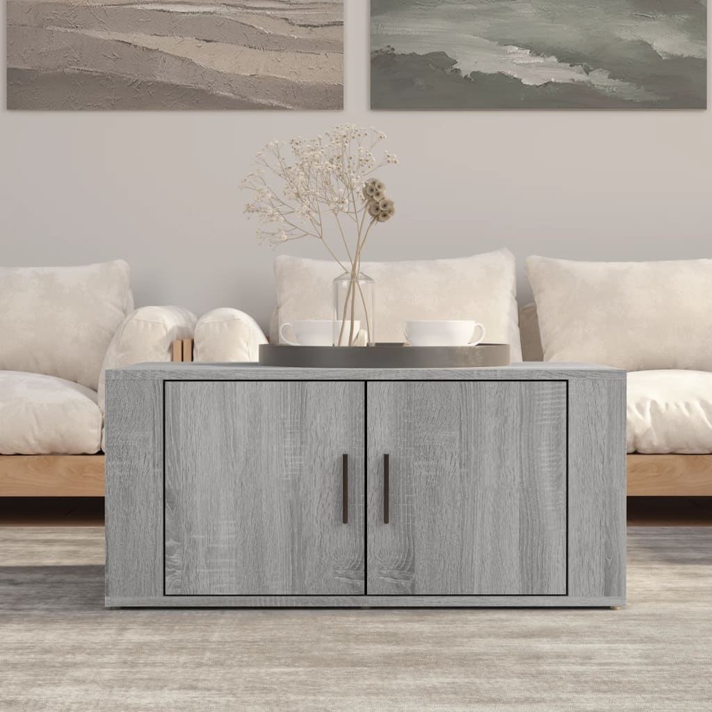 vidaXL Mesa de centro madera contrachapada gris Sonoma 80x50x36 cm