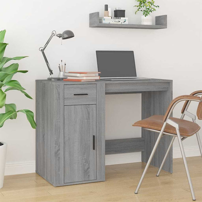 vidaXL Escritorio de madera contrachapada gris Sonoma 100x49x75 cm