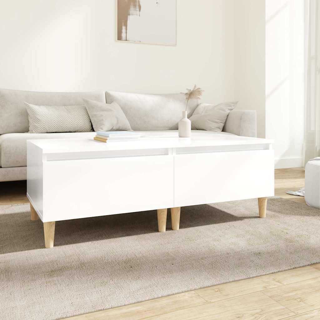 vidaXL Mesas auxiliares 2 uds contrachapada blanco brillo 50x46x35 cm