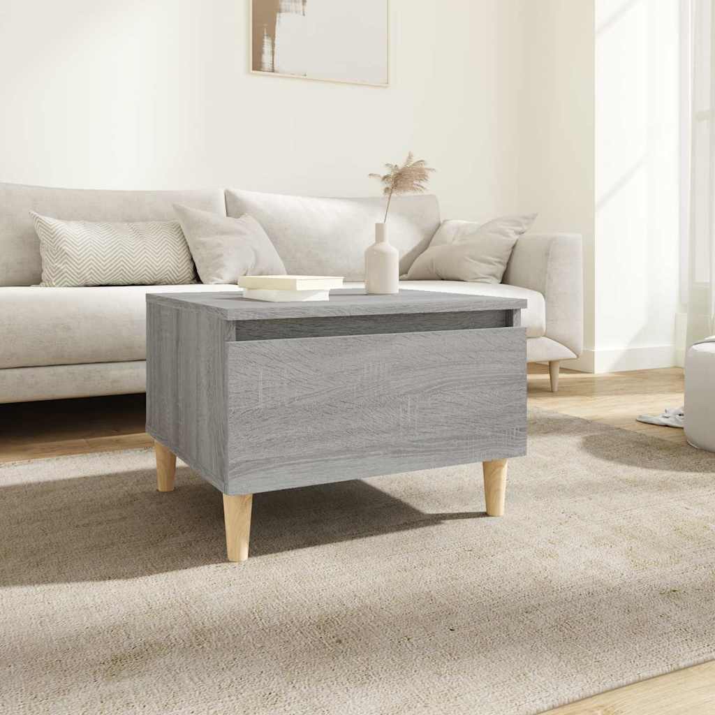 vidaXL Mesa auxiliar madera contrachapada gris Sonoma 50x46x35 cm