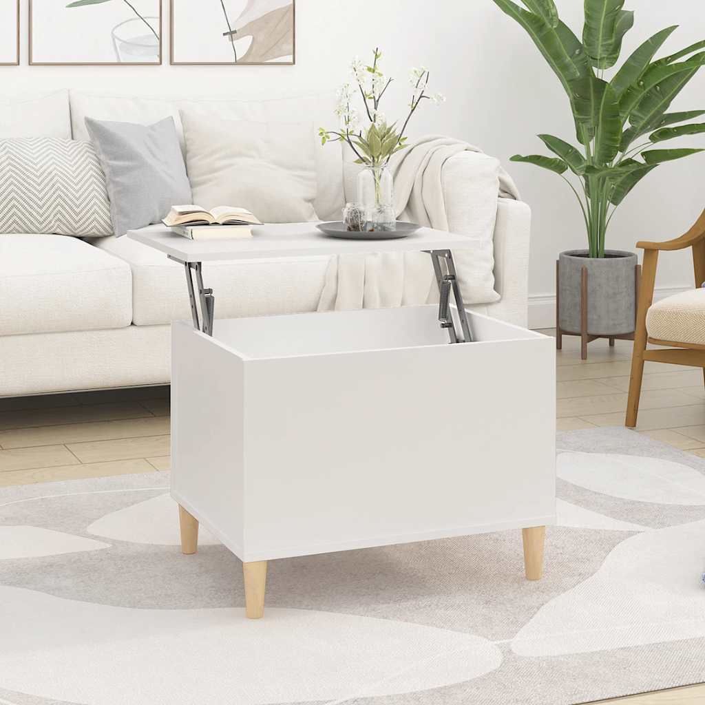 vidaXL Mesa de centro madera contrachapada blanco 60x44,5x45 cm