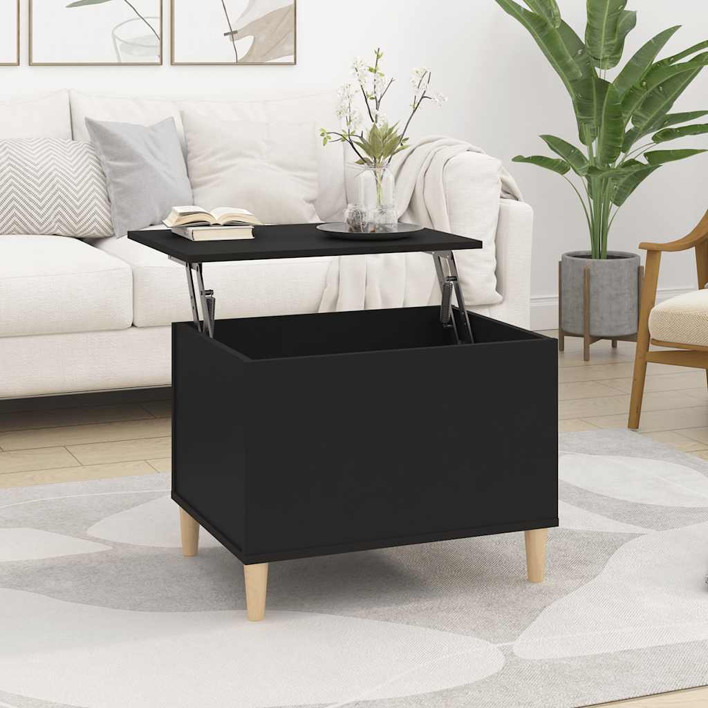 vidaXL Mesa de centro madera contrachapada negro 60x44,5x45 cm
