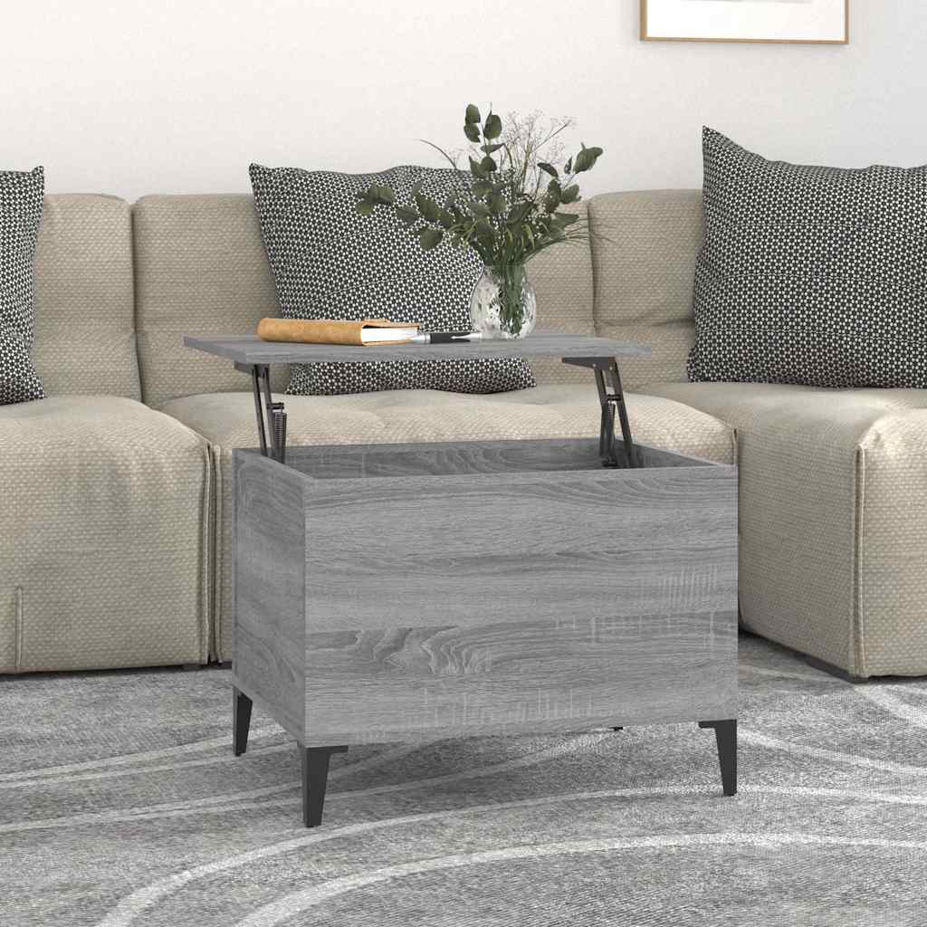 vidaXL Mesa de centro madera contrachapada gris Sonoma 60x44,5x45 cm