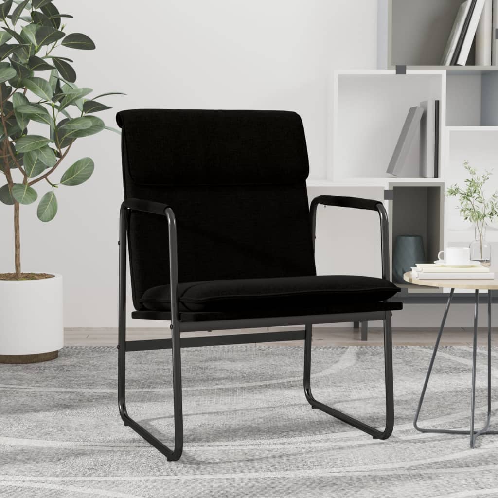 vidaXL Sillón de relax tela negro 55x64x80 cm