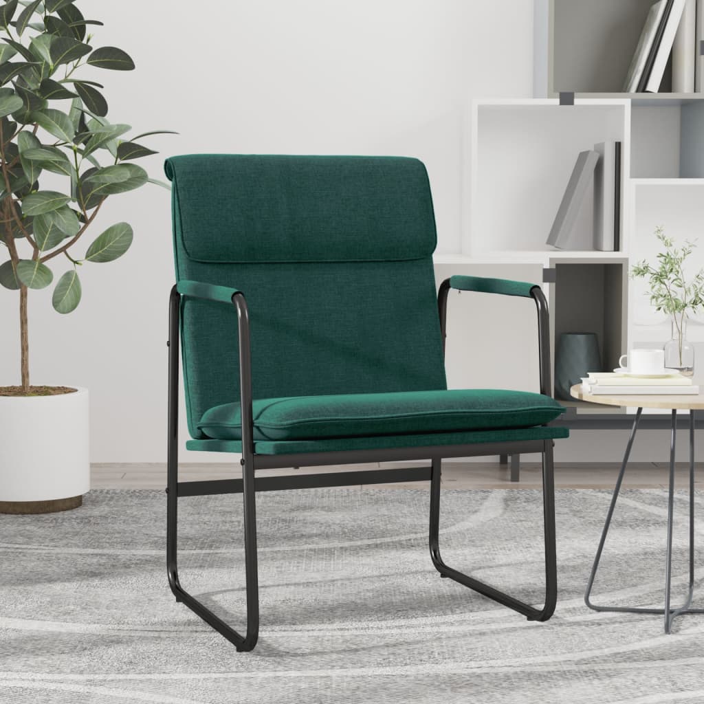 vidaXL Sillón de relax tela verde oscuro 55x64x80 cm