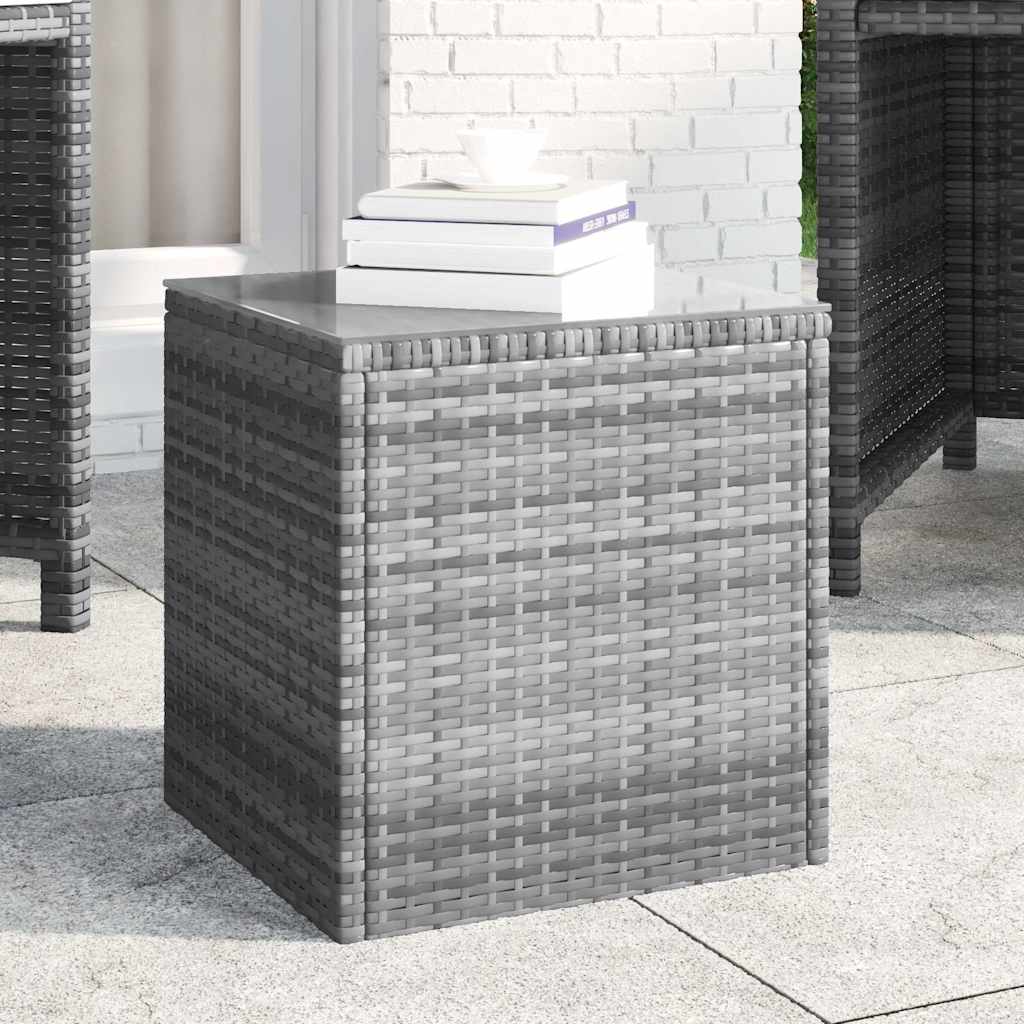 vidaXL Mesa auxiliar ratán sintético gris 40x37x40,5 cm