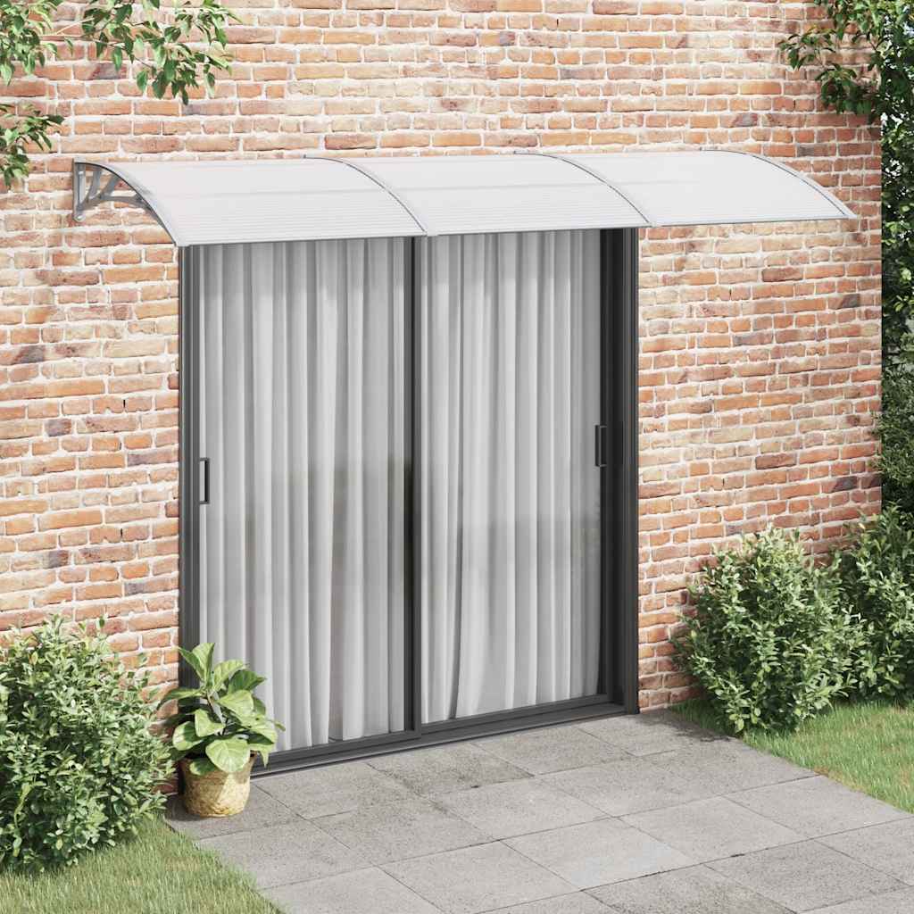 vidaXL Marquesina de puerta policarbonato gris 300x100 cm