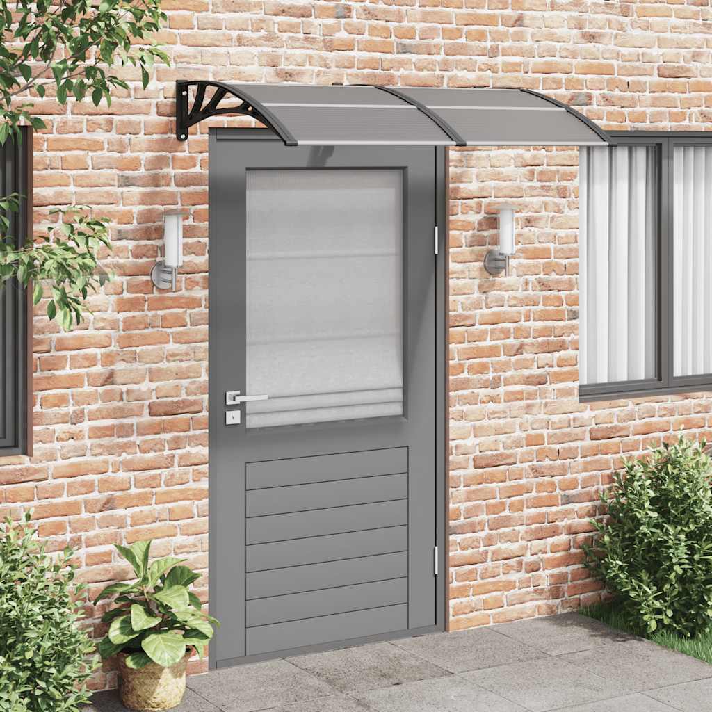 vidaXL Marquesina de puerta policarbonato negro 150x100 cm