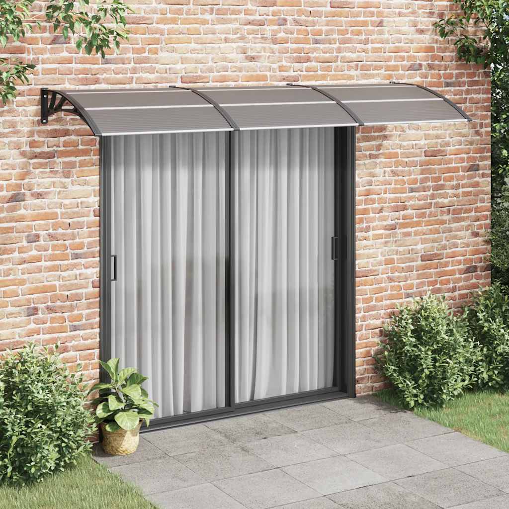 vidaXL Marquesina de puerta policarbonato negro 300x75 cm