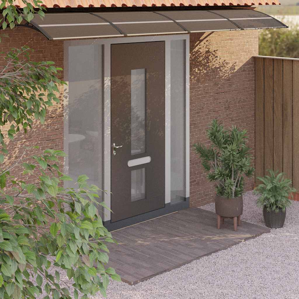 vidaXL Marquesina de puerta policarbonato negro 350x75 cm