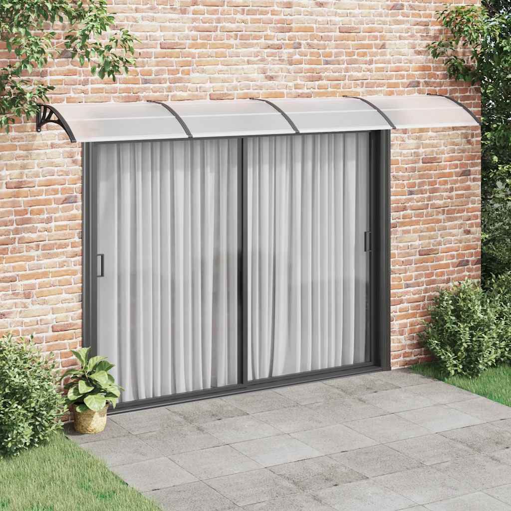 vidaXL Marquesina de puerta policarbonato negro 400x100 cm