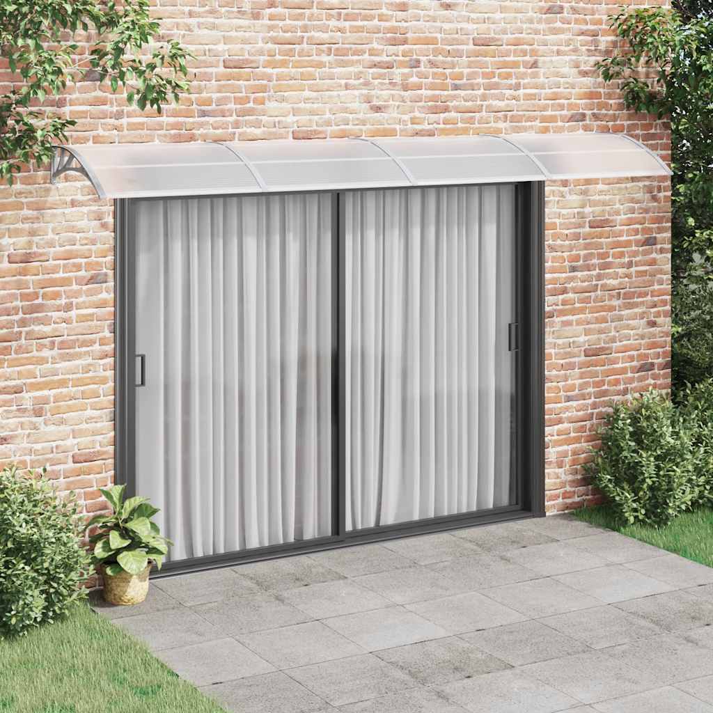 vidaXL Marquesina para puerta gris 400x100 cm policarbonato