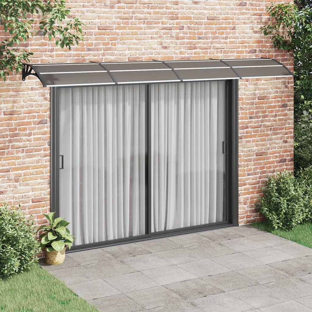 vidaXL Marquesina para puerta de policarbonato negra, 400 x 100 cm