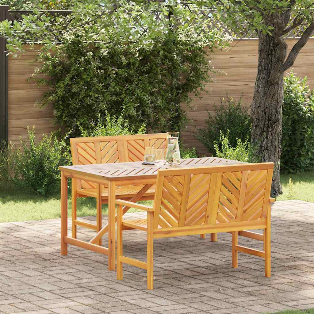 vidaXL Conjunto de Comedor de Jardín 3 uds. Marrón