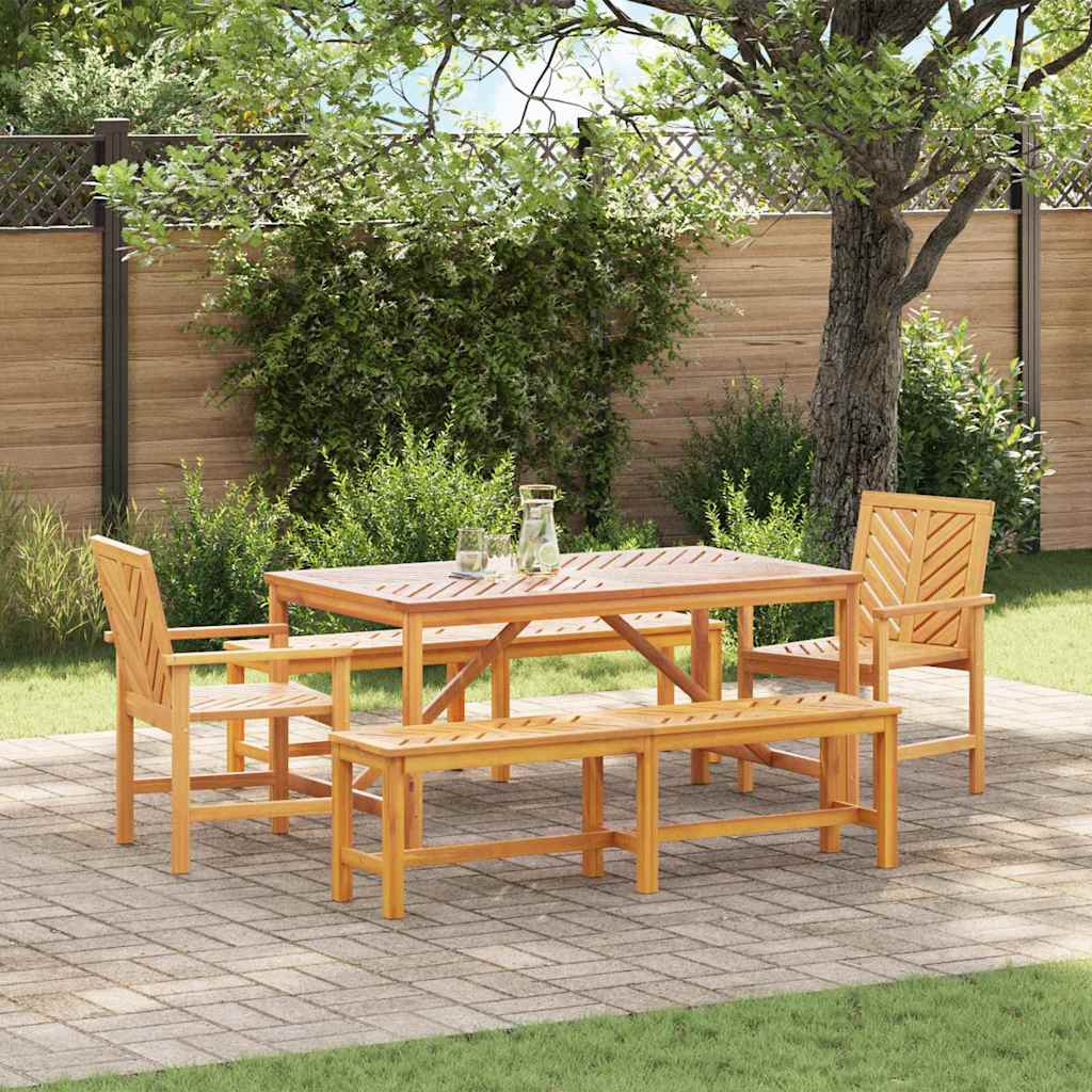 vidaXL Conjunto de Comedor de Jardín 5 uds. Marrón