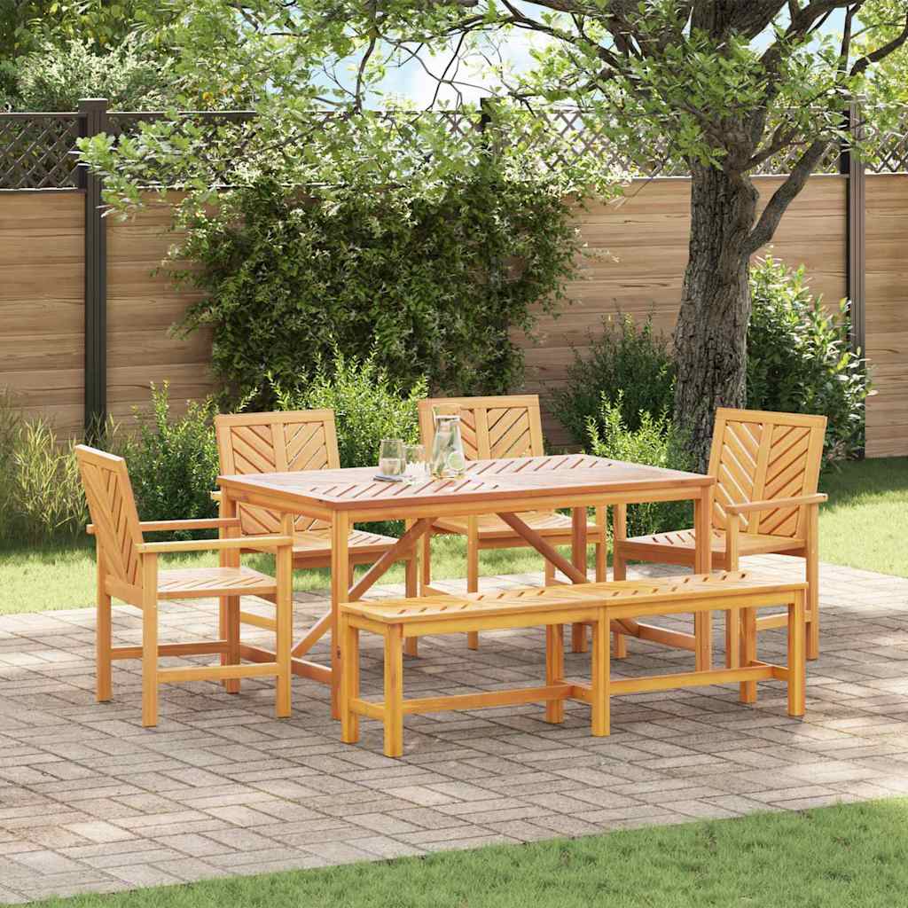 vidaXL Conjunto de Comedor de Jardín 6 uds. Marrón