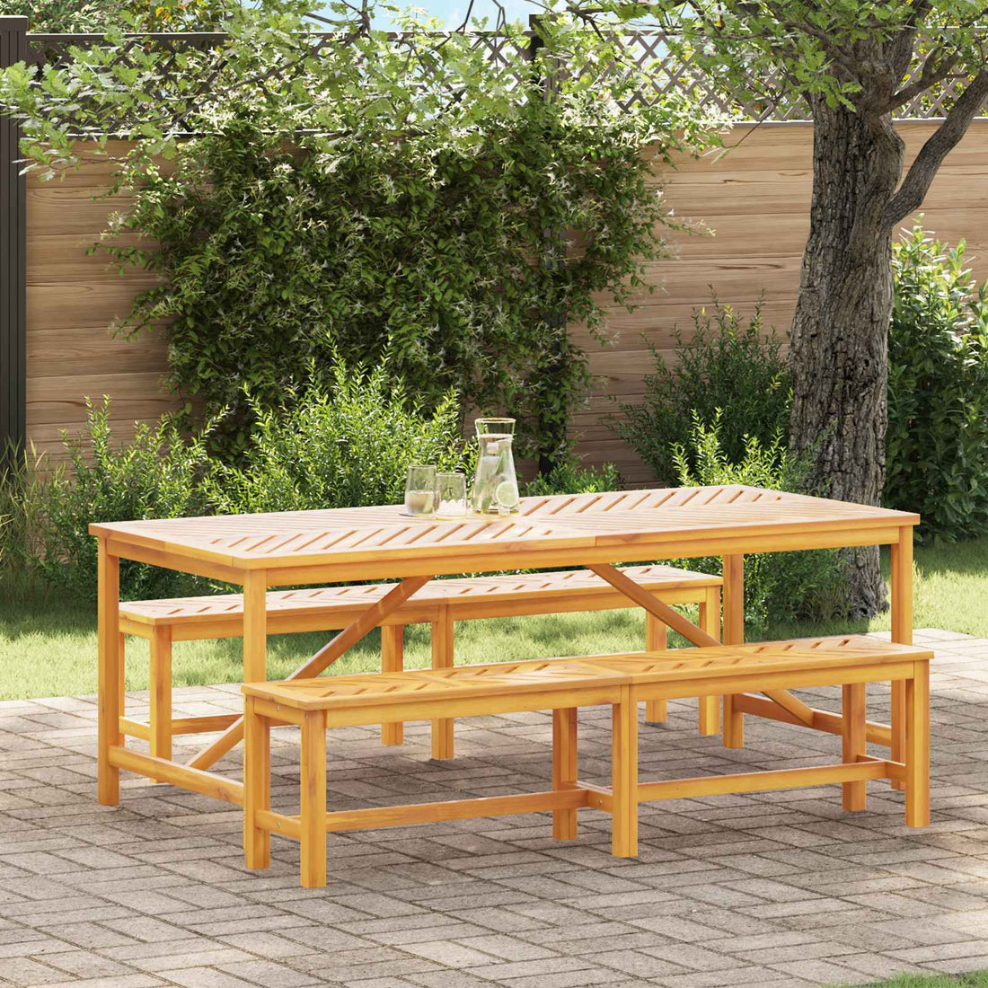 vidaXL Conjunto de Comedor de Jardín 3 uds. Marrón