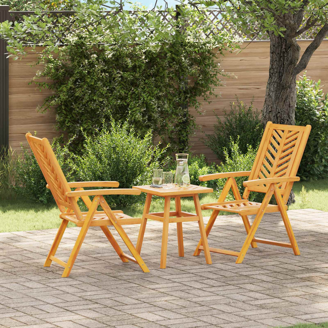 vidaXL Conjunto de Comedor de Jardín 3 uds. Marrón