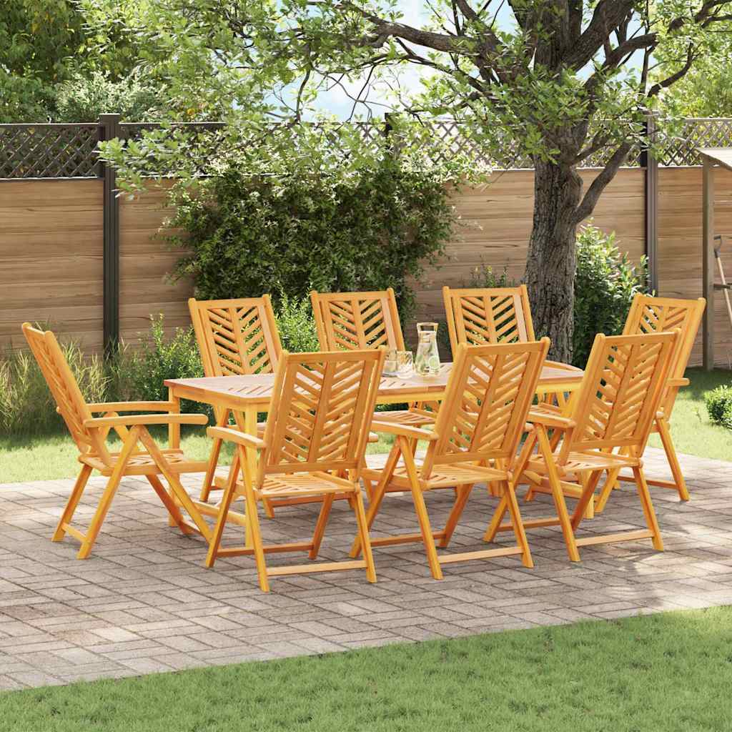 vidaXL Conjunto de Comedor de Jardín 9 uds. Marrón